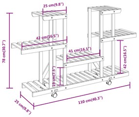 ΒΑΣΗ ΛΟΥΛΟΥΔΙΩΝ ΜΕ ΡΟΔΕΣ 110X25X78 ΕΚ. ΑΠΟ ΜΑΣΙΦ ΞΥΛΟ ΕΛΑΤΗΣ 362856