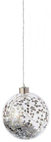 Χριστουγεννιάτικη Μπάλα Με Led Confetti LBTRD0089618 Φ11cm Clear-Silver Raeder