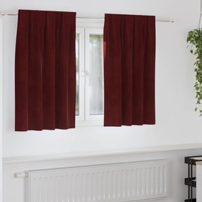 vidaXL Κουρτίνες με κουρτίνες 2 pcs Μπορντό 140 x 140 cm Βελούδο