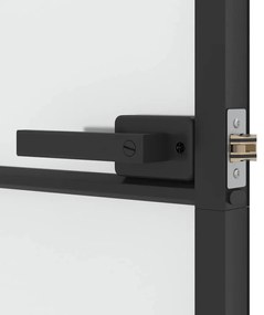vidaXL Εσωτερική Πόρτα Μαύρη 83 x 201,5 εκ. Ψημένο Γυαλί &amp; Αλουμίνιο