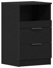 vidaXL Κομοδίνο Μαύρη δρυς 40 x 35 x 65 εκ. Επεξεργασμένο ξύλο