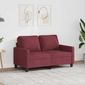 vidaXL Καναπές Διθέσιος Μπορντό 120 εκ. Υφασμάτινος