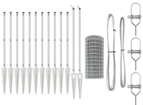 vidaXL Euro Fence με 13 Στήλες 0.4x25 μ Γαλβανισμένος Χάλυβας