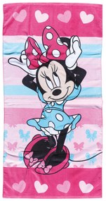 Πετσέτα Θαλάσσης Βαμβακερή 70x140εκ. Minnie Hearts 5862 Μέντα-Φούξια Disney