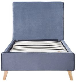 Κρεβάτι Μονό TULIP Σκούρο Γκρι Βελούδο 206x100x110cm (Στρώμα 100x200cm) - 14920008