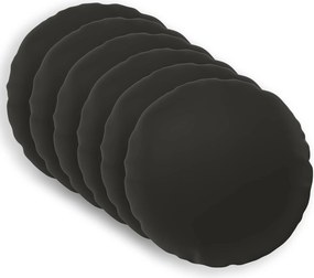 vidaXL Κάλυμμα Μαξιλαριού 6 pcs HEERLEN Μαύρο Ø 30 cm Πολυεστέρας