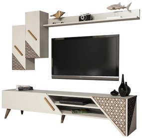 TV COMBO FURNITURE  MELAMINE IN CREAM COLOR 180x37x40Hcm