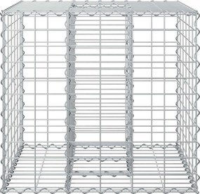 vidaXL Ανασηκωμένο κρεβάτι gabion Ασημί
