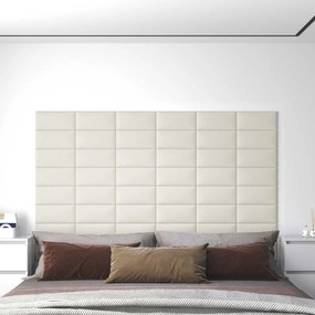 vidaXL Κεφαλάρι Τοίχου 12 pcs Κρεμ Βελούδο