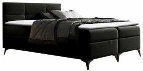 Κρεβάτι continental Baltimore 134, Διπλό, Continental, Μαύρο, 160x200, Οικολογικό δέρμα, Τάβλες για Κρεβάτι, 164x208x115cm, 118 kg, Στρώμα: Ναι