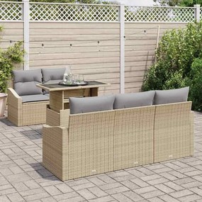 vidaXL Σετ Καναπέ Κήπου 6 pcs μπεζ και ανοιχτό γκρι 100 x 55 x 73 εκ