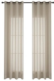 Beauty Home Κουρτίνα γάζα μονόχρωμη με 8 μεταλλικούς κρίκους Fit Art 8447 140x270 Μπεζ