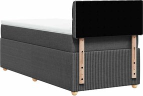 vidaXL Κρεβάτι Boxspring με Στρώμα Σκούρο Γκρι 80x200 εκ. Υφασμάτινο