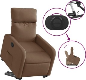 vidaXL Πολυθρόνα Ανακλινόμενη με Ανύψωση Καφέ Υφασμάτινη