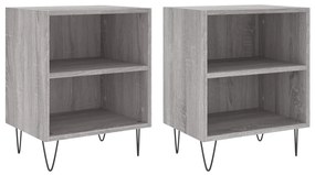 vidaXL Κομοδίνα 2 τεμ. Sonoma Γκρι 40x30x50 εκ. από Επεξεργασμένο Ξύλο