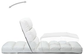 vidaXL Καρέκλα Δαπέδου Πτυσσόμενη Λευκή από Συνθετικό Δέρμα