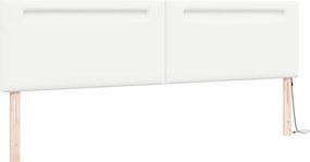 vidaXL LED κεφαλάρι Λευκό 200 cm Τεχνητό Δέρμα
