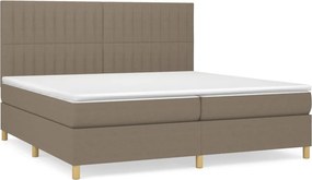 vidaXL Κρεβάτι Boxspring με Στρώμα Taupe 200x200 εκ. Υφασμάτινο
