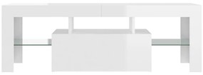 vidaXL Έπιπλο Τηλεόρασης με LED Γυαλιστερό Λευκό 120 x 35 x 40 εκ.