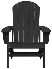 vidaXL Μαύρη Καρέκλα Adirondack 74 x 82 x 91 εκ. από HDPE