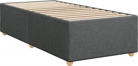vidaXL Κρεβάτι Boxspring με Στρώμα Σκούρο Γκρι 100x200 εκ. Υφασμάτινο