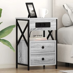 vidaXL Κομοδίνο 2 pcs Γκρι sonoma 40 x 31 x 60 εκ. Επεξεργασμένο ξύλο