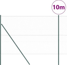 vidaXL Στύλος Περιφράξεων Πράσινο 10 x 1,5 μ (50 μμ πλέγμα)