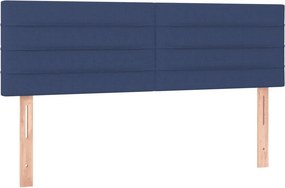 vidaXL Κρεβάτι Boxspring με Στρώμα Μπλε 140x190 εκ. Υφασμάτινο