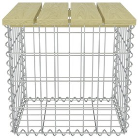 vidaXL Υποπόδιο Κήπου Γκρι 40x40x45εκ. Γαλβ. Χάλυβας Μασίφ Ξύλο Πεύκου