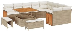 vidaXL Σετ Καναπέ Κήπου 12 pcs Μπεζ, Κρέμα 100 x 100 x 71 cm