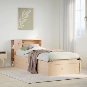 vidaXL Σκελετός Κρεβατιού Χωρίς Στρώμα 75x190 εκ Μασίφ Ξύλο Πεύκου