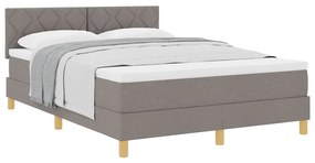 vidaXL Κρεβάτι box spring με στρώμα Taupe 140 x 190 cm ύφασμα