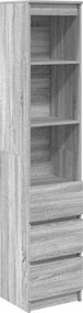 vidaXL Ντουλάπι Γκρι Sonoma 37,5x35x180 εκ. Επεξεργασμένο Ξύλο