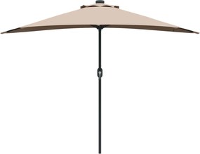 vidaXL Ομπρέλα Κήπου Taupe 294 x 150 x 224 εκ Πολυεστέρας και Χάλυβας