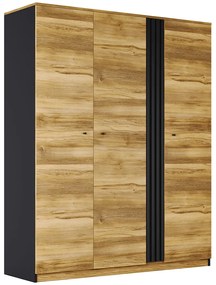Τρίφυλλη Ντουλάπα Ρούχων HAYDON Barocco oak gold/Ανθρακί 169.5x54x208