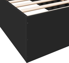vidaXL Πλαίσιο Κρεβατιού Μαύρο 100x200 εκ. Επεξεργ. Ξύλο