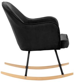 vidaXL Κουνιστή Πολυθρόνα Μαύρη Βελούδινη