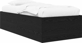 vidaXL Κρεβάτι δαπέδου Μαύρη Δρυς 80 x 200 cm Επεξεργασμένο Ξύλο