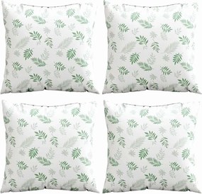 vidaXL Διασκορπισμένα Μαξιλάρια Φύλλο 4 pcs Σχέδιο Φύλλου 40 x 40 cm