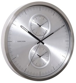 Ρολόι Τοίχου Multiple Time KA5508SI D.50cm Silver Karlsson Aluminium