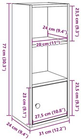 ΒΙΒΛΙΟΘΗΚΗ ΜΑΥΡΗ ΔΡΥΣ 31X24X77 CM ΚΑΤΑΣΚΕΥΑΣΜΕΝΟ ΞΥΛΟ 860329