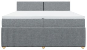 ΚΡΕΒΑΤΙ BOXSPRING ΜΕ ΣΤΡΩΜΑ ΑΝΟΙΧΤΟ ΓΚΡΙ 200X200 ΕΚ. ΥΦΑΣΜΑΤΙΝΟ 3289856