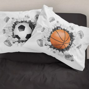 Σετ Μαξιλαροθήκες Sports Λευκό 2x(50x70) - Borea Home