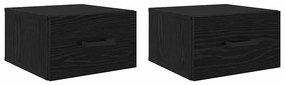 vidaXL Κομοδίνο 2 pcs Μαύρη δρυς 35 x 35 x 20 εκ Επεξεργασμένο ξύλο