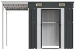 vidaXL Αποθήκη Κήπου Εκτεταμένη Οροφή Ανθρακί 277x107x181 εκ. Ατσάλι
