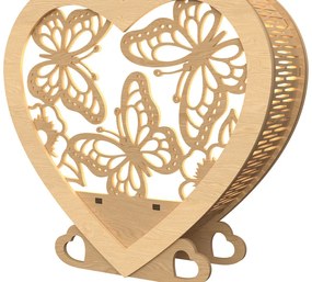Σετ των 2 Intra απο ξύλο plywood 3mm-4mm πάχος Σχέδιο Lantern Heart Butterfly Δίασταση 15x15 cm INTRAFABR-113312335