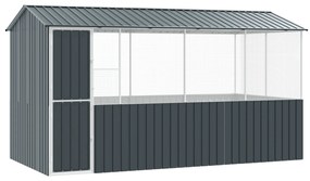 vidaXL Κλουβί Πουλιών  Ανθρακί 215 x 78 x 200 εκ, Γαλβανισμένος Χάλυβας.