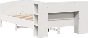 vidaXL Κρεβάτι Βιβλιοθήκη Χωρίς Στρώμα 140x200 εκ Μασίφ Ξύλο Πεύκο