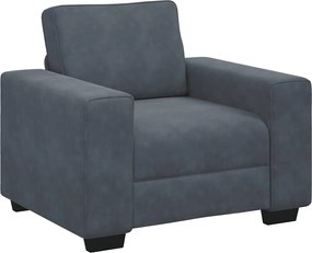 vidaXL Πολυθρόνα Σκούρο Γκρι Βελούδινη 100 x 77 x 82 εκ.