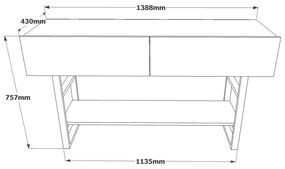 Κονσόλα &quot;VIANA&quot; σε atlantic pine/μαύρο χρώμα 139x43x76